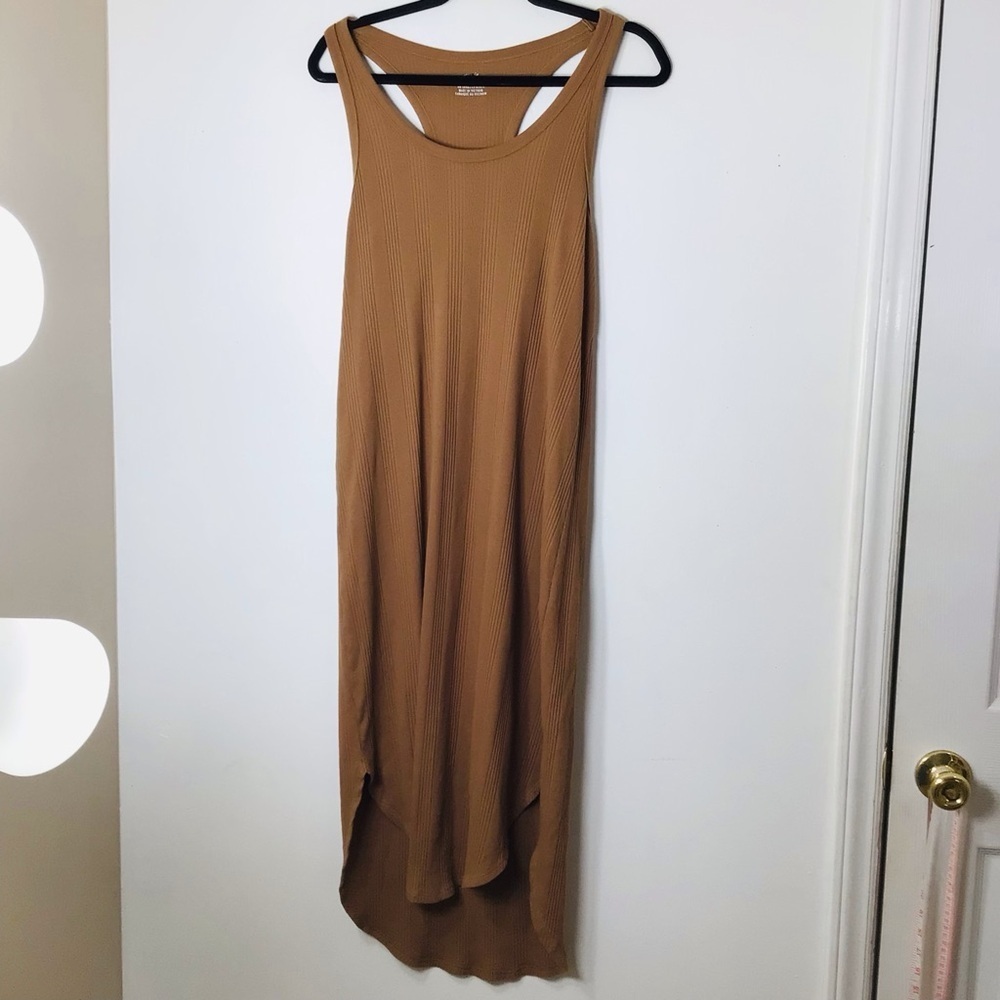 Aerie long stretch dress women medium brown